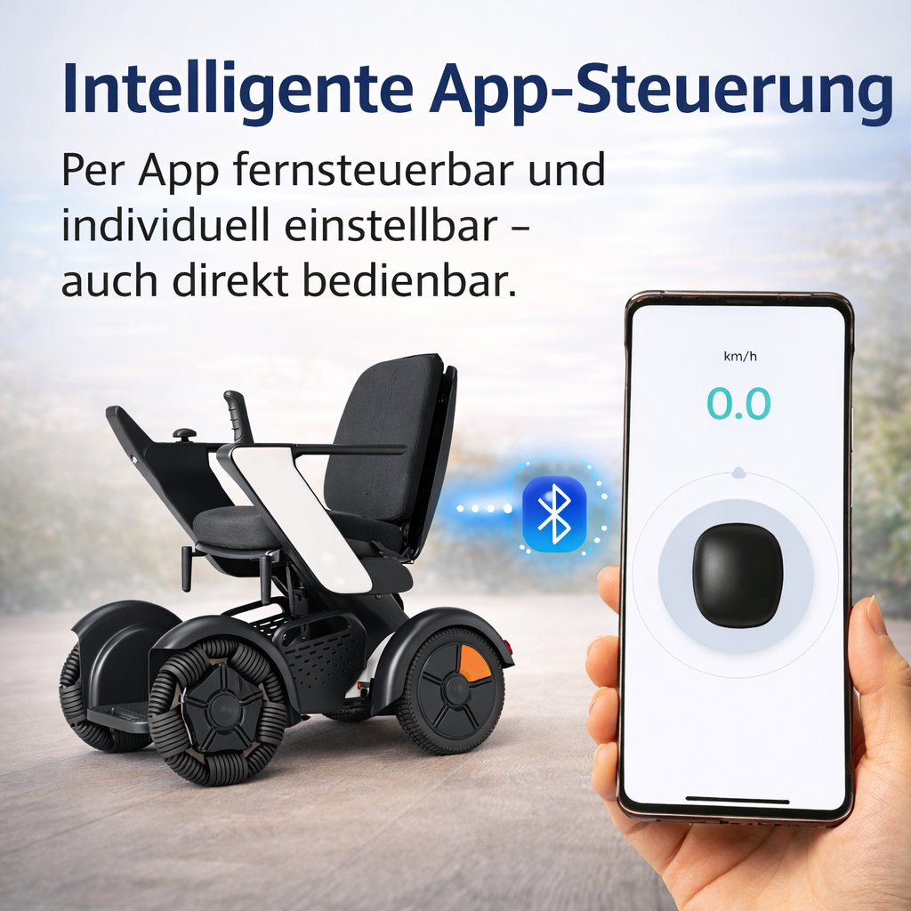 SCIFTO S300 Plus Elektrorollstuhl 64 cm Sitzbreite – 30 km Reichweite, zerlegbar