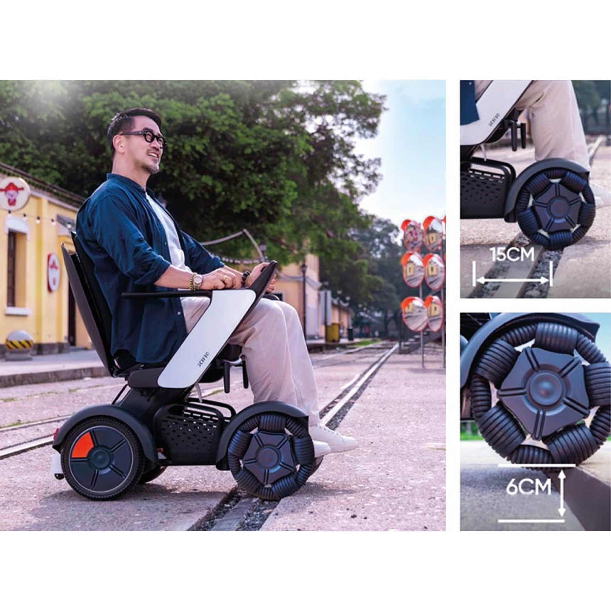 SCIFTO S300 Plus Elektrorollstuhl 64 cm Sitzbreite – 30 km Reichweite, zerlegbar