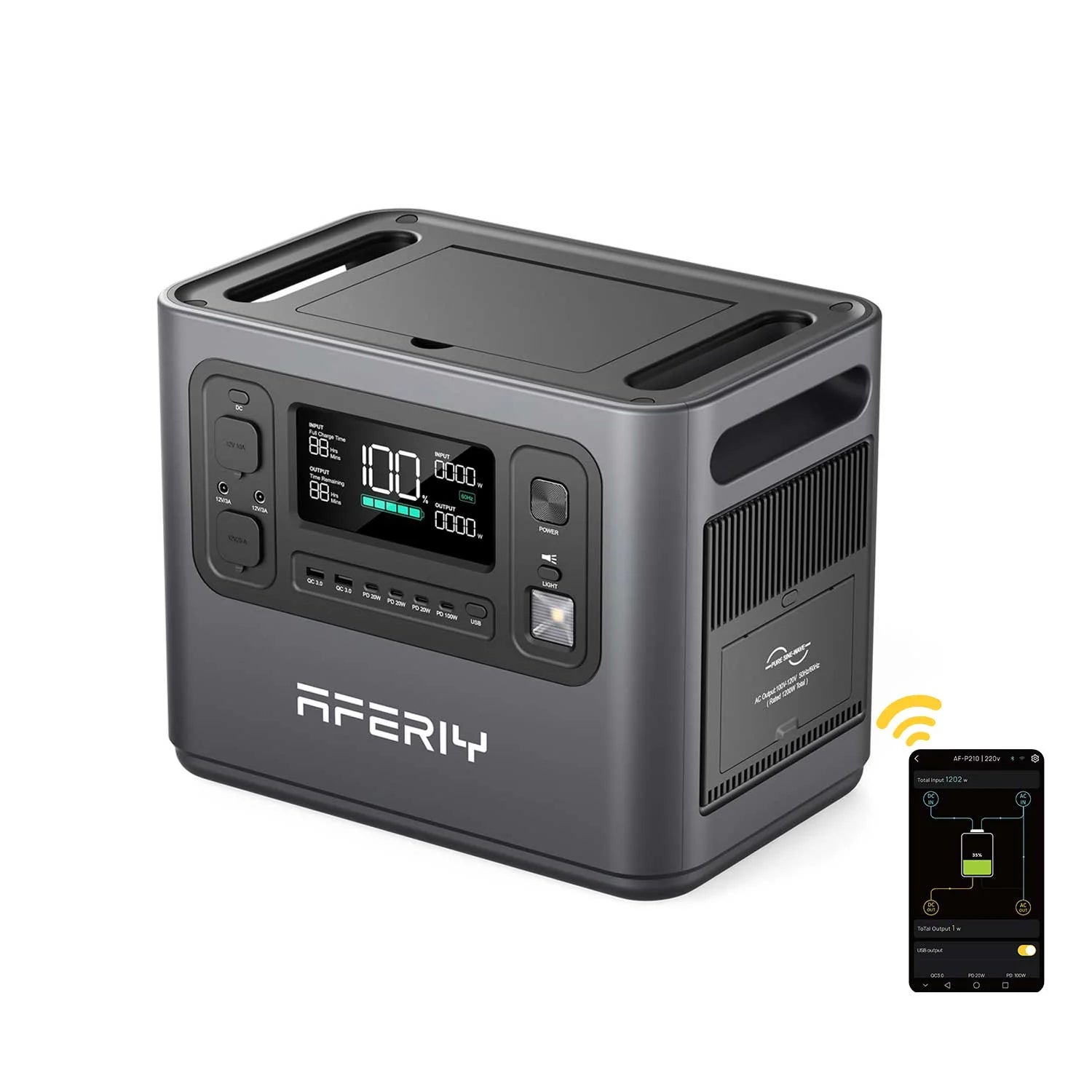 AFERIY P210 Tragbare Powerstation | 2400W 2048Wh