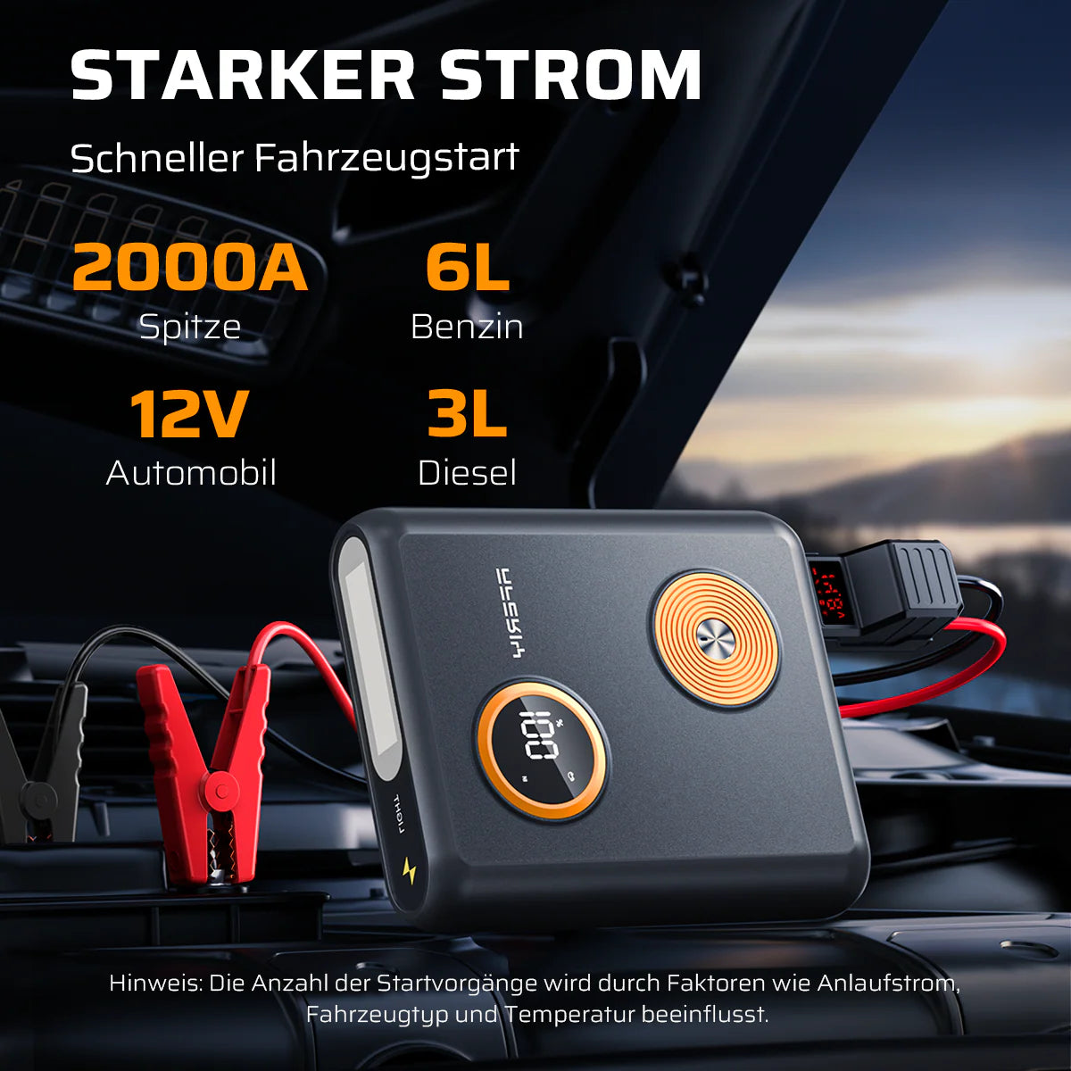 AFERIY GK03 Starthilfe Powerbank | 2000A 12V | Na-Ionen-Batterie