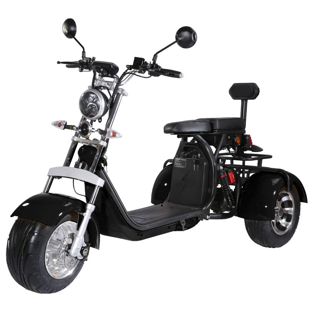 Citycoco Trike Scooter CP-3 – Elektrisches Dreirad 2000 W | Long Range | 45 km/h | 2-Sitzer | COC