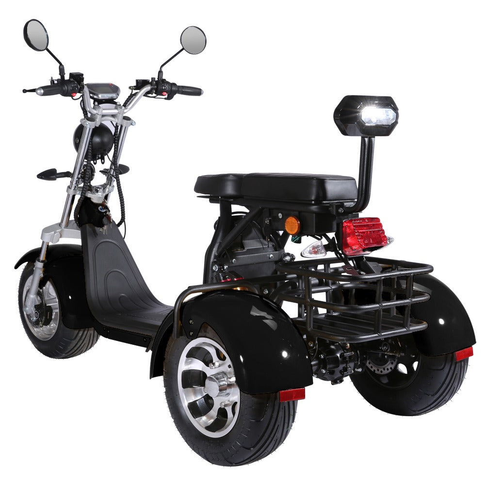 Citycoco Trike Scooter CP-3 – Elektrisches Dreirad 2000 W | Long Range | 45 km/h | 2-Sitzer | COC