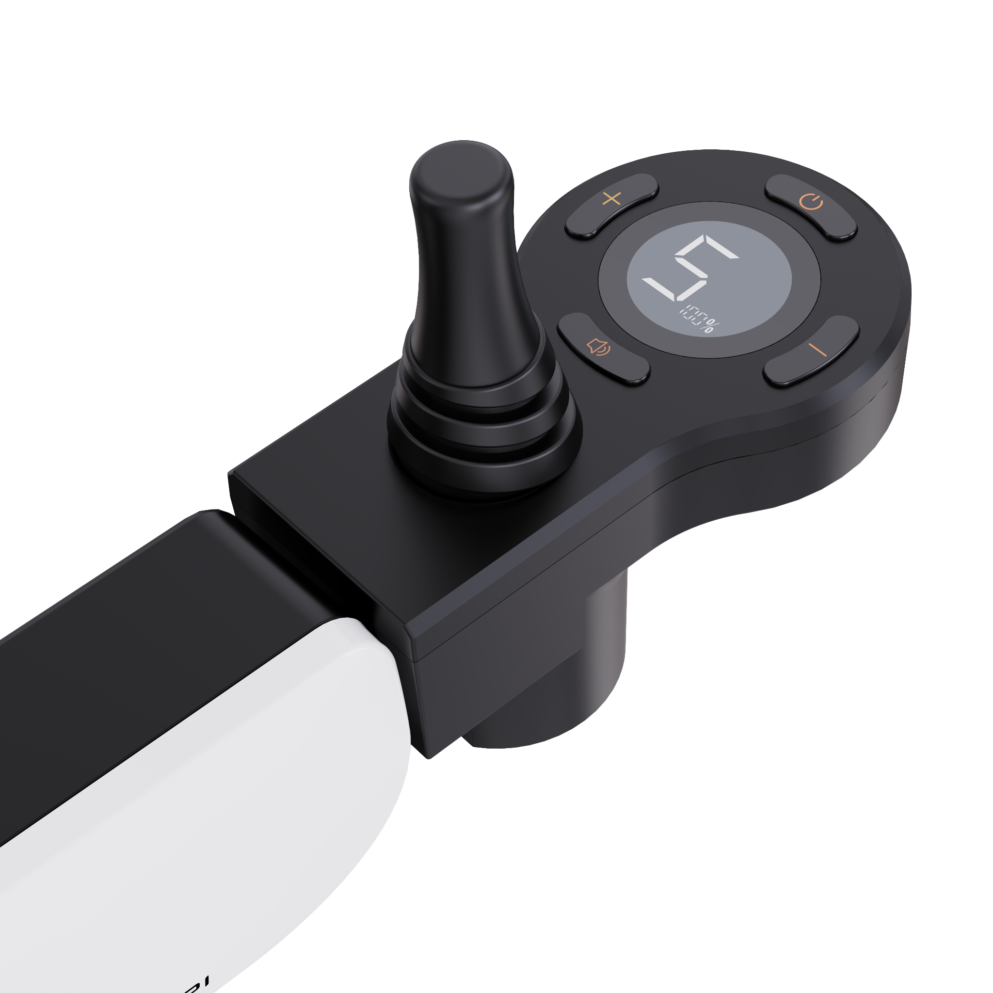 Bedienfeld mit Joystick beim ultraleichten Elektrorollstuhl